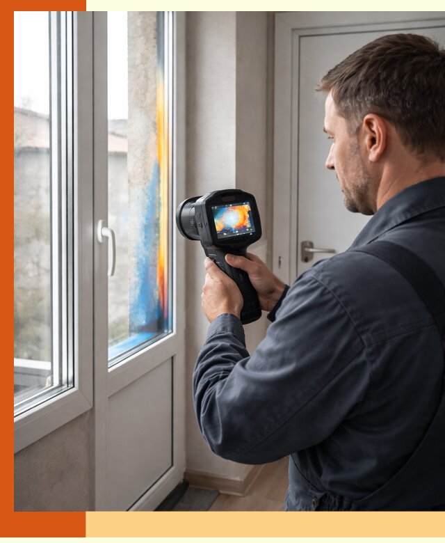 Тепловизионное обследование окон и дверей в Кузнецке
