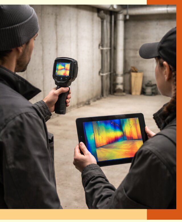 Тепловизионное обследование подвала в Кузнецке от 4691 руб. — проверка гидроизоляции | ТепломастерКнц