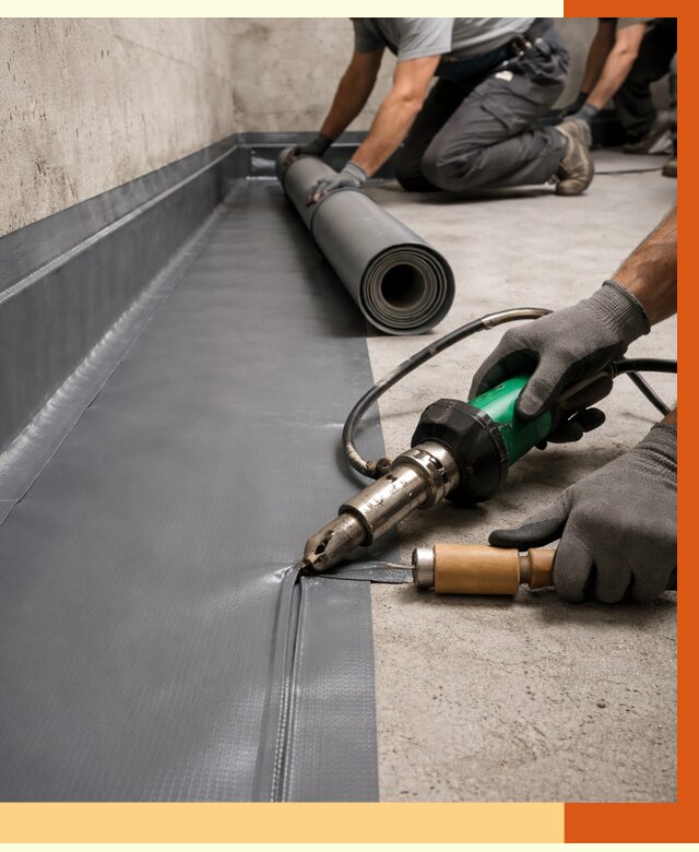Монтаж гидроизоляционной мембраны в Кузнецке от 1037 руб/м2 | ТепломастерКнц