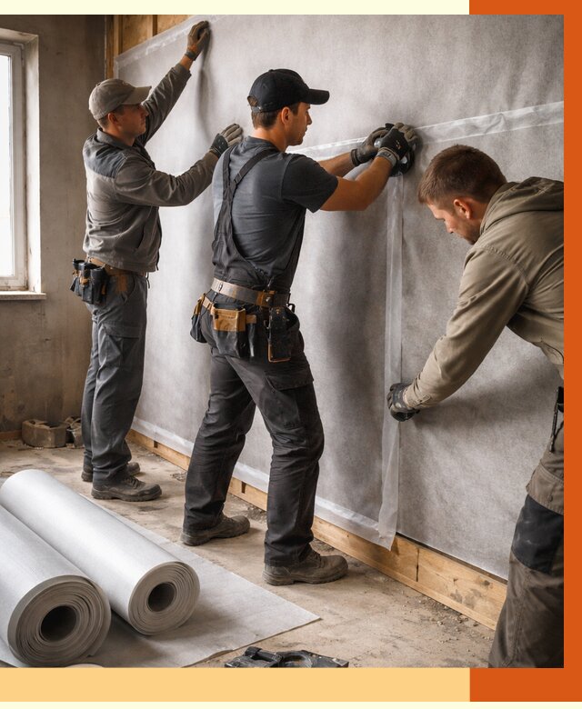 Монтаж ветроизоляции в Кузнецке от 4691 руб./м2 — профессионально | ТепломастерКнц