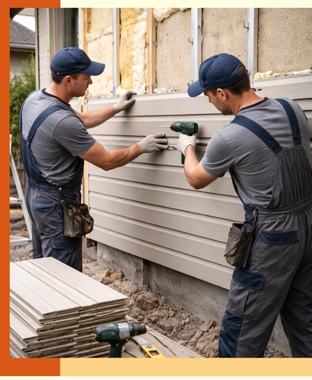 Монтаж сайдинга после утепления в Кузнецке качественно и надежно